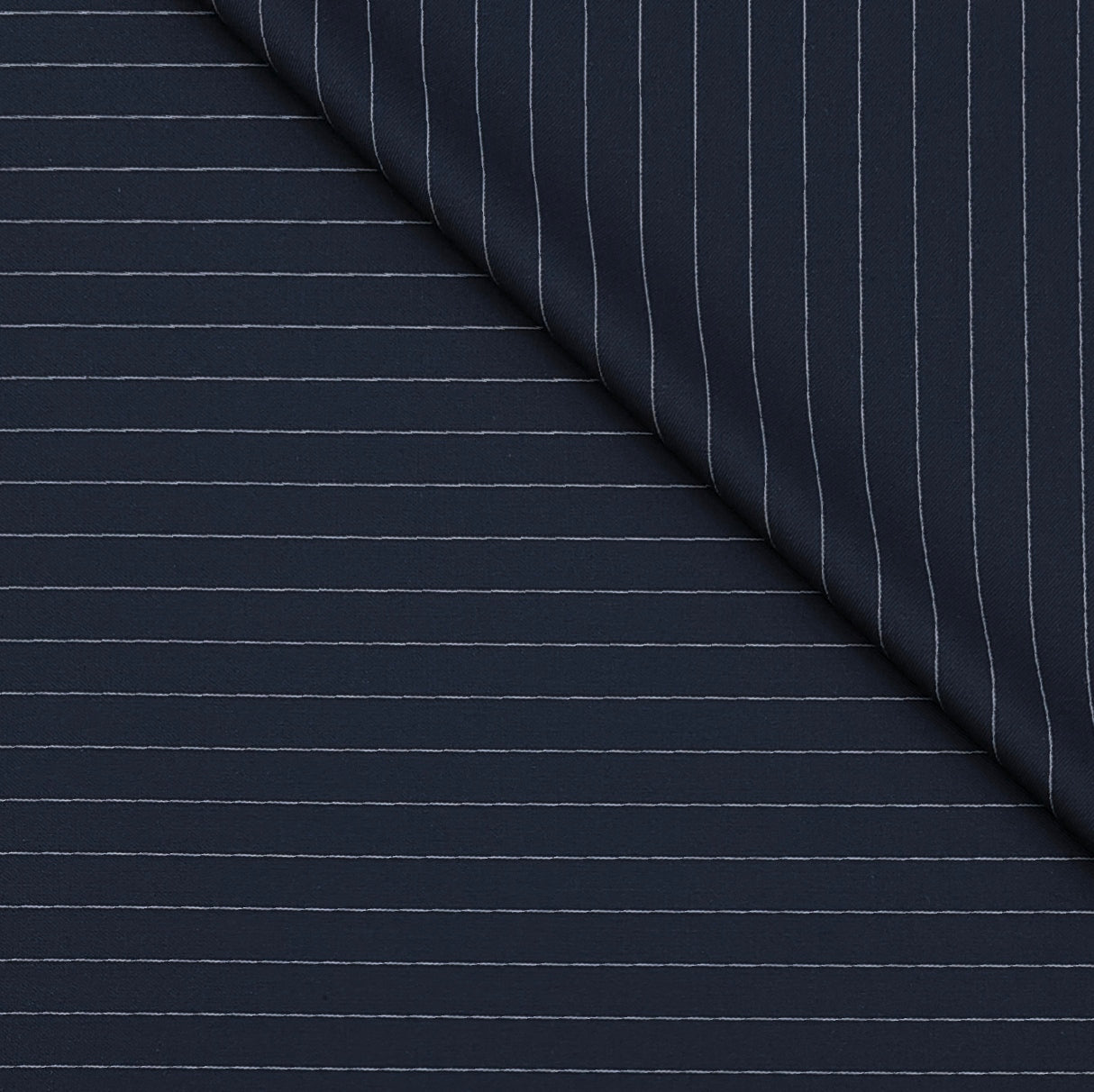 Canetti Italy Luxury 2Ply TR Fine Stripes Suiting Fabric Colour Midnight Blue